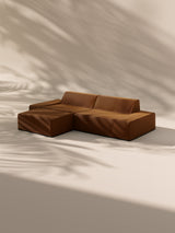 Modo 2 Piece (102") Sofa + Ottoman - Velvet - Cognac