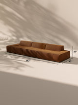 Modo 3 Piece (142") Sofa - Velvet - Cognac