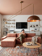 Modo 3 Piece (142") Sofa - Velvet - Coral