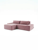 Modo 2 Piece (102") Sofa + Ottoman - Velvet - Faded Rose