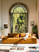 Modo 3 Piece (142") Sofa - Velvet - Saffron