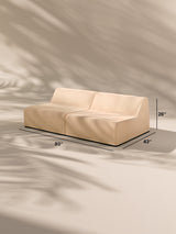 Modo Armless (80") Sofa - Velvet - Marshmallow