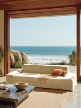 Modo 3 Piece (142") Sofa + Ottoman - Velvet - Marshmallow