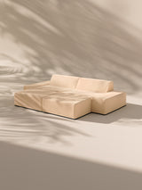 Modo 2 Piece (102") Sofa + 2 Ottoman - Velvet - Marshmallow