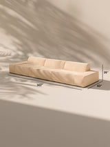 Modo 3 Piece (142") Sofa - Velvet - Marshmallow