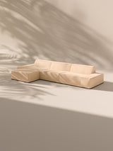 Modo 3 Piece (142") Sofa + Ottoman - Velvet - Marshmallow