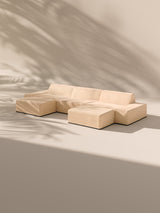 Modo 3 Piece (142") Sofa + 2 Ottoman - Velvet - Marshmallow