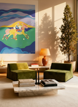 Modo Armless (80") Sofa - Velvet - Moss