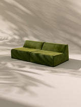 Modo Armless (80") Sofa - Velvet - Moss