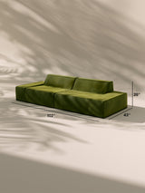 Modo 2 Piece (102") Sofa - Velvet - Moss