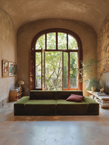 Modo 3 Piece (142") Sofa + 2 Ottoman - Velvet - Moss