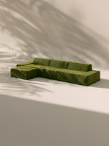 Modo 3 Piece (142") Sofa + Ottoman - Velvet - Moss