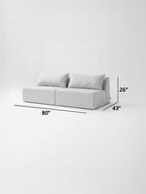 Modo Armless (80") Sofa - Velvet - Pacific