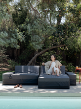 Modo Left End Slipcover - Outdoor - Graphite