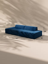 Modo 2 Piece (102") Sofa - Velvet - Pacific