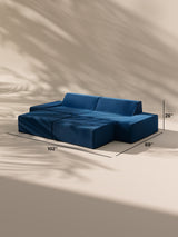 Modo 2 Piece (102") Sofa + Ottoman - Velvet - Pacific