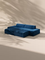 Modo 2 Piece (102") Sofa + 2 Ottoman - Velvet - Pacific