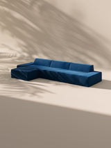 Modo 3 Piece (142") Sofa + Ottoman - Velvet - Pacific
