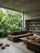 Modo 2 Piece (102") Sofa + 2 Ottoman - Velvet - Portobello
