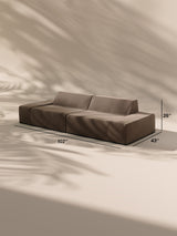 Modo 2 Piece (102") Sofa - Velvet - Portobello