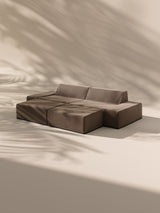 Modo 2 Piece (102") Sofa + 2 Ottoman - Velvet - Portobello