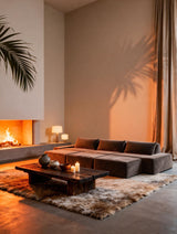 Modo 3 Piece (142") Sofa + 2 Ottoman - Velvet - Portobello