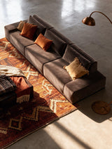 Modo 2 Piece (102") Sofa + 2 Ottoman - Velvet - Portobello