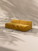 Modo Armless (80") Sofa - Velvet - Saffron
