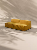 Modo Armless (80") Sofa - Velvet - Saffron