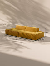 Modo 2 Piece (102") Sofa - Velvet - Saffron