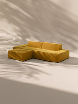 Modo 2 Piece (102") Sofa + Ottoman - Velvet - Saffron