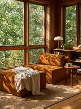Modo Armless (80") Sofa - Velvet - Saffron