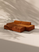 Modo 2 Piece (102") Sofa + 2 Ottoman - Velvet - Tangerine