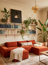 Modo 3 Piece (142") Sofa - Velvet - Tangerine