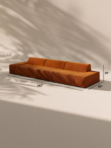 Modo 3 Piece (142") Sofa - Velvet - Tangerine