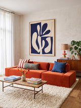 Modo 3 Piece (142") Sofa - Velvet - Tangerine
