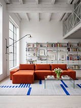 Modo 3 Piece (142") Sofa - Velvet - Tangerine