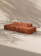Modo 2 Piece (102") Sofa - Performance Fabric - Terracotta