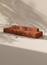Modo 3 Piece (142") Sofa - Performance Fabric - Terracotta