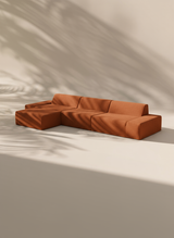 Modo 3 Piece (142") Sofa + Ottoman - Performance Fabric - Terracotta