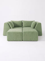 Modo 2 Piece (86") High-Arm Sofa - Velvet - Aqua