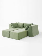 Modo 2 Piece (86") High-Arm Sofa - Velvet - Aqua