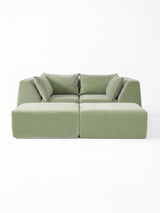 Modo 2 Piece (86") High-Arm Sofa - Velvet - Aqua
