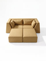 Modo 2 Piece (86") High-Arm Sofa - Performance Fabric - Chamomile