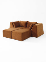 Modo 2 Piece (86") High-Arm Sofa - Velvet - Cognac