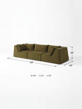 Modo 3 Piece (126") High-Arm Sofa - Boucle
