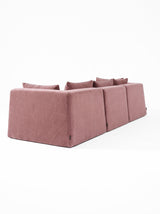 Modo 3 Piece (126") High-Arm Sofa - Velvet - Faded Rose