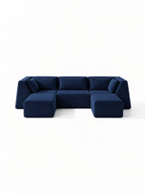 Modo 3 Piece (126") High-Arm Sofa - Velvet - Pacific