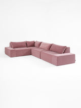 Modo 4-piece modular sectional sofa, Classic configuration, in faded rose pink performance fabric, studio photo