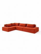 Modo 4 Piece Sectional (Classic) - Tangerine